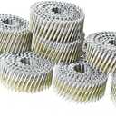 3600 Count Siding Nails 15 Degree 1-1/2 Inch x .092 Inch Collated Wire Coil Full Round Head Ring Shank Hot-Dipped Galvanized
