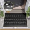 Color&Geometry Outdoor Mats for Front Door All Weather, 19"x30" Non Slip Low Pile Outside Door Mats, Dirt Trapping Waterproof Doormat Entrance, Black Welcome Matt