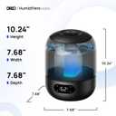 DREO Humidifiers for Bedroom, 3L Top Fill 30H & 26dB Quiet Runtime for Large Room, Cool Mist Ultrasonic Humidifier with Humidity Sensor, Night Light for Home, Baby, Nursery, Plants, 360 Nozzle, Black