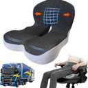 Trucker seat Cushions for Long Sitting, Office Chair Seat Cushions for Office Chair with L-Shaped Ergonomic Design, Memory Foam Chair Cushion for Long Sitting Office Worker(Black Gray)