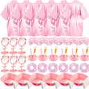 JenPen 6 Set Girls Spa Party Supplies Kids Robes with Accessories Kit Spa Set Party Favors for Spa Party Wedding Birthday (Size 14)