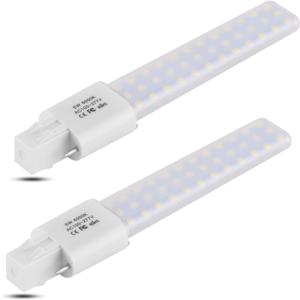GX23 LED Light Bulb Plug and Play Replacement 13W CFL LED Stick PL Bulb GX23-2 Pin Base,360 Beam Angle, Cool White 6000K, Driven by 100-277V and CFL Ballast, 2 Pack (Cool White, GX23 6W)
