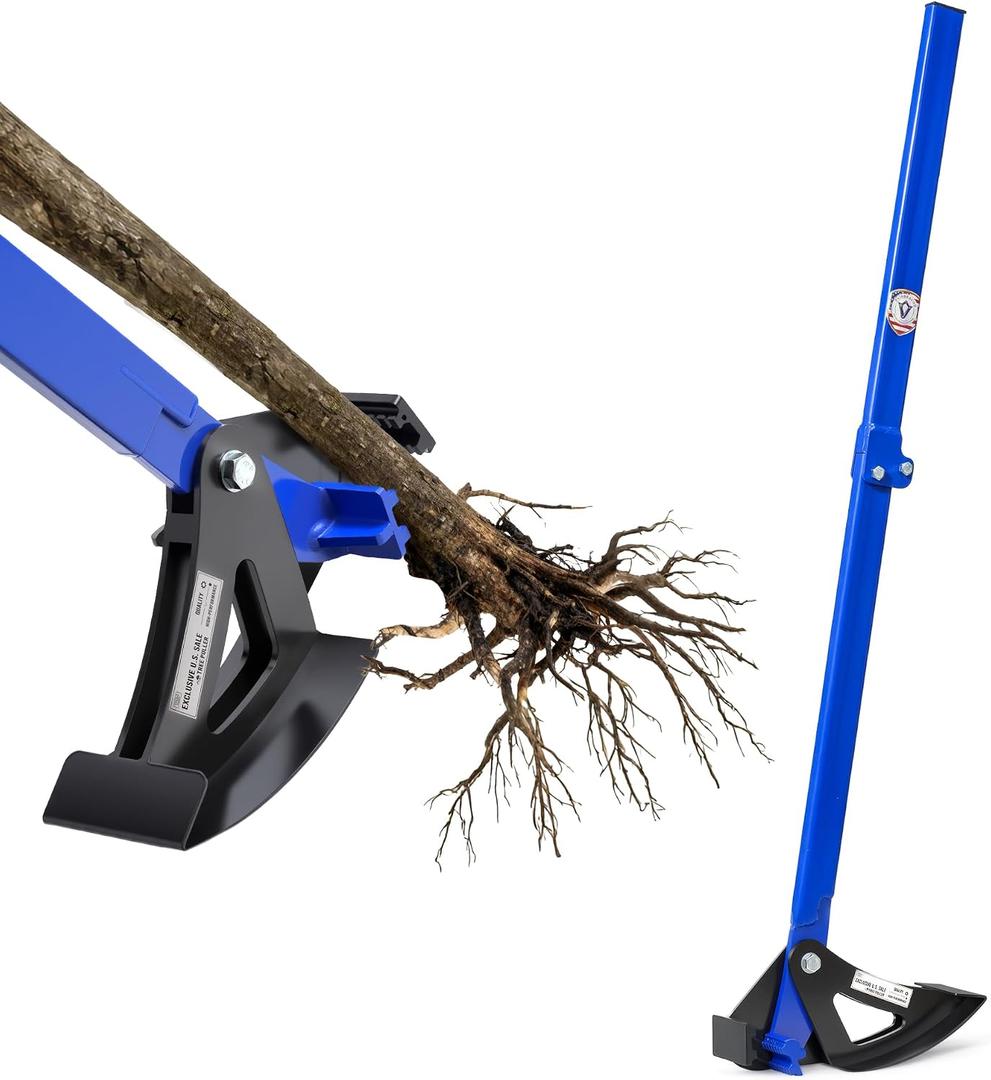 Pvirbravoo Sapling Puller Tool - Heavy Duty Tree Root Puller for ¼ to 1-3/ 8" Woody Stems | Fully Uproots Trees & Shrubs | Ergonomic Garden Tool for Landscaping, Farming, Forestry