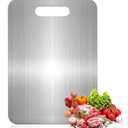 Titanium Cutting Boards for Kitchen, Food Grade 304 Stainless Steel Cutting Board Set for Meat Fruit and Vegetable (13.4 * 9 Inch)