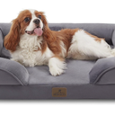Bedfolks Orthopedic Dog Bed, Waterproof Dog Sofa Bed for Medium Dogs, Egg Foam Pet Couch Bed with Removable Washable Cover and Nonslip Bottom, Dark Grey, Size: 28.0"L x 23.0"W x 6.5"Th