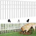 42.5ft(L) x 13in(H) Animal Barrier Fence, 30 Panels No Dig Garden Fence for Dog Rabbit, Rustproof Anti Digging Barrier, Garden Edging Border Ground Defense for Outdoor, Yard, Patio, White