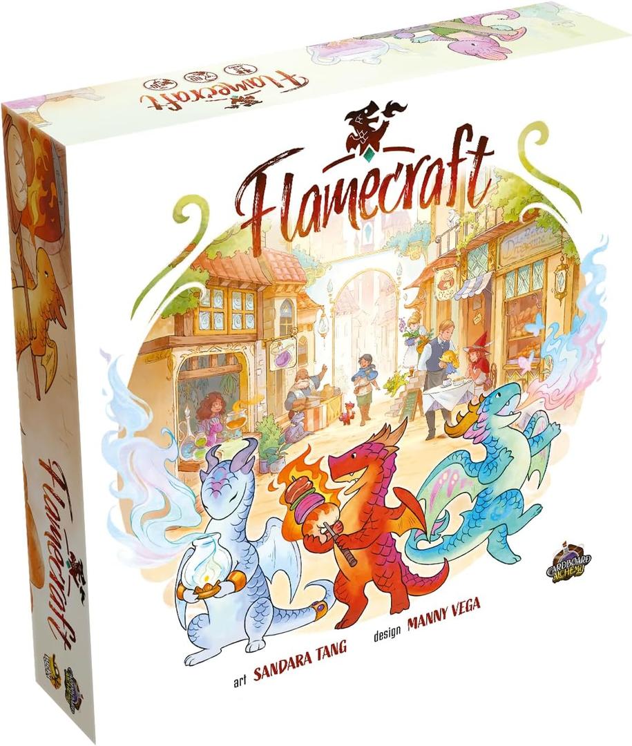 Flamecraft Board Game | Strategy Dragon Fantasy Fun Family for Kids & Adults Ages 10+ 1-5 Players Average Playtime 60 Minutes Made by Lucky Duck Games (LKY-FMC-R01-EN)