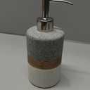 Ceramic Soap Dispenser Set for Hand Soap, Shampoo, Dish Soap, Conditioner, Bathroom & Kitchen, Stainless Steel Pump, Includes Silicone Funnel, 12 Oz, Non-Slip, Elegant Kitchen Decor, Gray