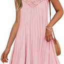 ZESICA Women's 2025 Summer Halter Chiffon Mini Dresses Sleeveless Hollow Out A Line Flowy Ruffle Beach Vacation Sundress, XL