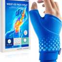 Thumb & Wrist Ice Pack Wrap, Thickened Ice Gel Pad, Ergonomic Fit, Long Lasting Cold & Warm for Carpal Tunnel Relief, Arthritis, Computer Overuse Injuries, Post-Surgery, Post-Workout, Size L/XL