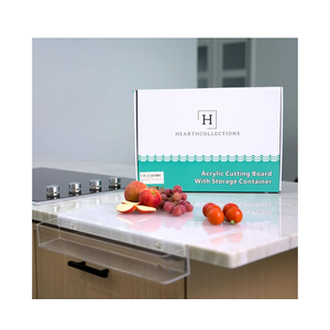 TOPSKINOY Clear Acrylic Cutting Board, 17.7x13.7 Inch with Counter Lip, Non Slip for Kitchen Utensils