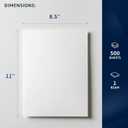 Printer Paper - 8.5 x 11 White Letter Size Copy Paper, 1 Ream 500 Sheets 20 lb Printing Paper for Documents Writing, Drawing, Smooth, 92 Bright | Home, School, Office Supplies | Made in USA