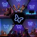 2PCs Butterfly Neon Signs for Wall Decor USB or 3-AA Battery Powered Operated for Girls Bedroom Birthday Gift Party Wedding Butterfly lights for bedroom (Blue)