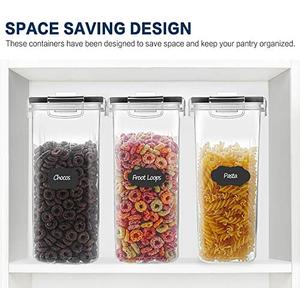 Cereal Container Set, MCIRCO Airtight Food Storage Containers ((4L /135.2oz) Set of 6, Cereal Dispensers  (Black)