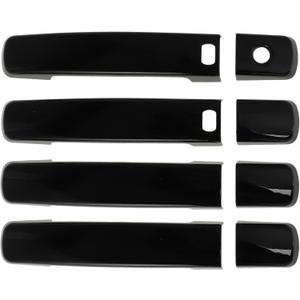 Motoforti Door Handle Cover Protector for Nissan Altima 2007-2013 for Nissan Frontier 2005-2020 for Nissan Maxima 2004-2008 Exterior Door Handle Cover with Smart Keyhole Glossy Black