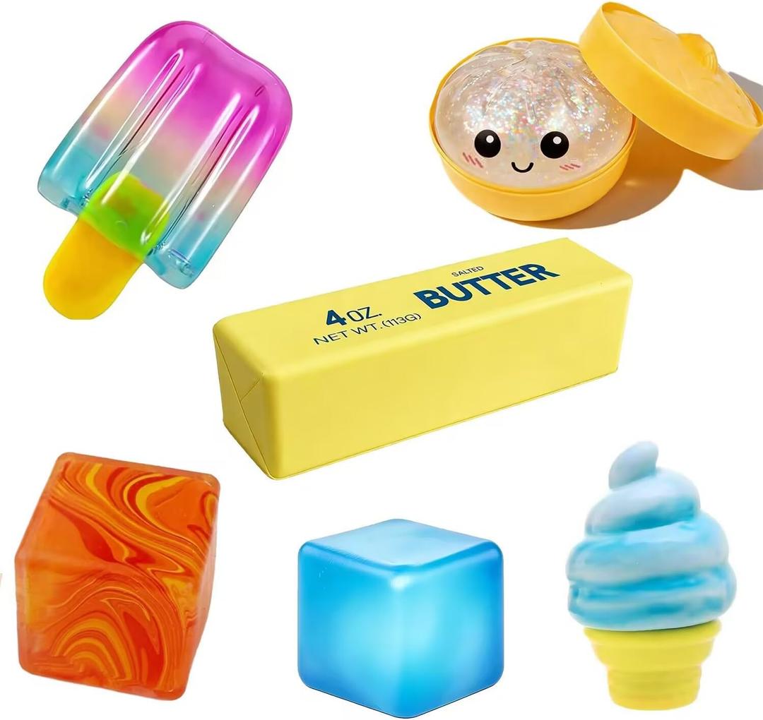 Slow Rising Squishy Toy Set, Sensory Stress-Relief Soft Silicone Toys, Soft and Bouncy Stress-Relief Toys, Anxiety Relief, Cute Soft Silicone Toys, Party Favors