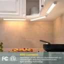 LED Under Cabinet Lighting with Curved Surface Glow, Dimmable, Color Temperature Adjustable, Bluetooth App Controlled, 690 Lumens Eye-Caring Diffused Lighting for Kitchen, Closet, Shelves-3pcs 12" (White Case)