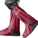 Rain Shoe Covers, Reusable Waterproof Rain Cover for Shoes, Non-Slip PVC Snow Boot Covers for Men and Women (Large, Purplish Red)