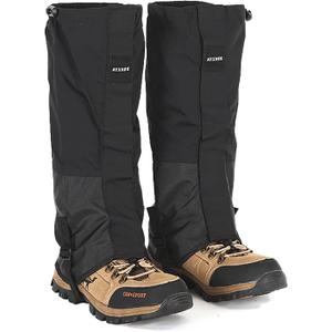 Winter Snow Gaiters for Hiking - Waterproof Ankle Covers for Snow Trekking, Skiing - Universal Fit Men Women (Black)