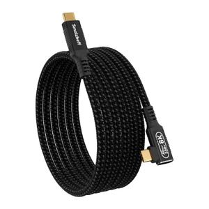 6.6ft/2m Thunderbolt 4 USB-C Cable, 90-Degree Right Angle for Extended Reach & Neat Setup,40Gbps Data Transfer, 240W PD Charging, 8K Video Output, Compatible with M_acBook Pro, SSD,Docking Station