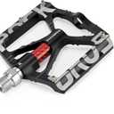 ROCKBROS Mountain Bike Pedals MTB Pedals CNC Non-Slip Lightweight Aluminum Alloy Bicycle Pedals Sealed Bearings Bicycle Platform Pedals 9/16" BMX Road Bike Pedal (Black)