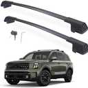 260lb Loading Heavy Duty Roof Rack Crossbars fit for Kia Telluride X-PRO X-LINE 2023-2025 with Lockable Anti-Theft Mechanism Matte Black Finishing (Not for LX EX S SX SX-P) Sold as 1 Pair