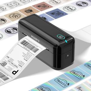 MUNBYN Bluetooth Thermal Label Printer RealWriter RW402B, 4x6 Shipping Label Printer for Small Business, Compatible with Android, iPhone and Windows, Mac, Chromebook, Ebay, USPS, FedEx, Shopify (Black)