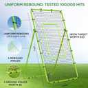 Volleyball Rebounder Net Lacrosse Rebounder Bounce Back Equipment with 5 Adjustable Rebound Angles Ground Stakes Neon Strap for Lacrosse Training and Volley Ball Practice