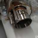 JY PERFORMANCE 4 Inch Inlet Diesel Muffler Exhaust with Clamp- 7" x 24" Body - 30" OAL - Straight Through - Stainless Steel - Welded On Resonator, Polished - TIG Welding