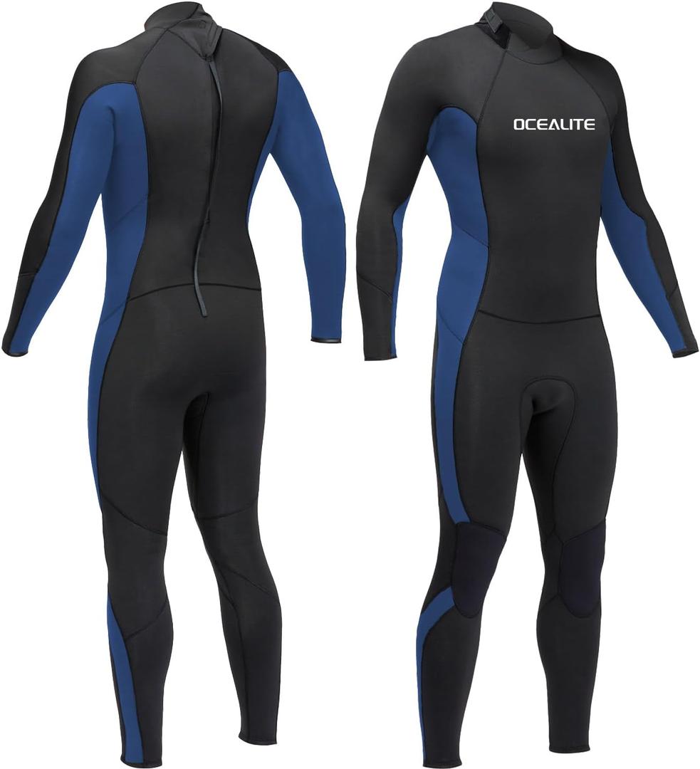 Full Wetsuits 5/4mm 4/3mm and 3mm Full Wetsuit for Mens Premium Neoprene Suits for Diving Snorkeling Surfing Swimming (Medium)
