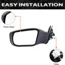 Left Driver Black Side Mirror Compatible with Nissan Altima 2013-2018 Sedan Power Glass/Non-Folding/Non-Heated Door Mirrors Outside Rear View Mirror Replace # 963023TH0A
