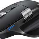 TECKNET Wireless Mouse, Bluetooth Mouse (BT5.3/5.0 & 2.4G) Rechargeable Ergonomic Optical Mouse with 6 Adjustable DPI, Side Scroll, Quiet Clicks, USB A Receiver, 7 Buttons, Wide Compatibility  Black