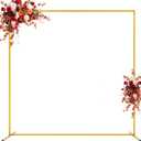 Asee'm 6.6FTx6.6FT Gold Wedding Arch Backdrop Stand Square Metal Rectangular Arch Frame for Ceremony Party Birthday Bridal Baby Shower Anniversary Arbor Balloon Decoration (6.6x6.6FT(HxW))