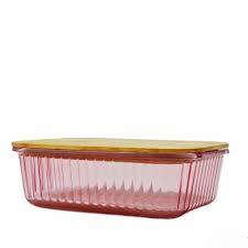 Alta Fluted Glass Food Storage Container Rose, 1 ct