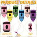 2 x Fanfanwin 24 Pcs Back to School Felt Crayon Ornament 3D Hanging Decor