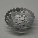 OwnMy Silver-Gray Metal Fruit Bowl Basket Creative Fruit Stand Round Fruit Tray Decorative Home Kitchen Countertop Fruit Holders, Iron Large Fruit Plate Round Storage Tray for Breads Snacks Candy