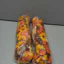 Ivydale 2 PCS Artificial Fall Hanging Flowers Fake Petunias Outdoor, Silk Faux Morning Glory Flowers with Eucalyptus, UV Resistant Realistic Mums Plants for Home Garden Decor (Fall Orange+Yellow),Set of 2