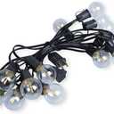 50Ft G40 Outdoor String Lights with 50 Shatterproof LED Clear Globe Bulbs for Patio, Garden, Backyard, Deck, Foot, Black