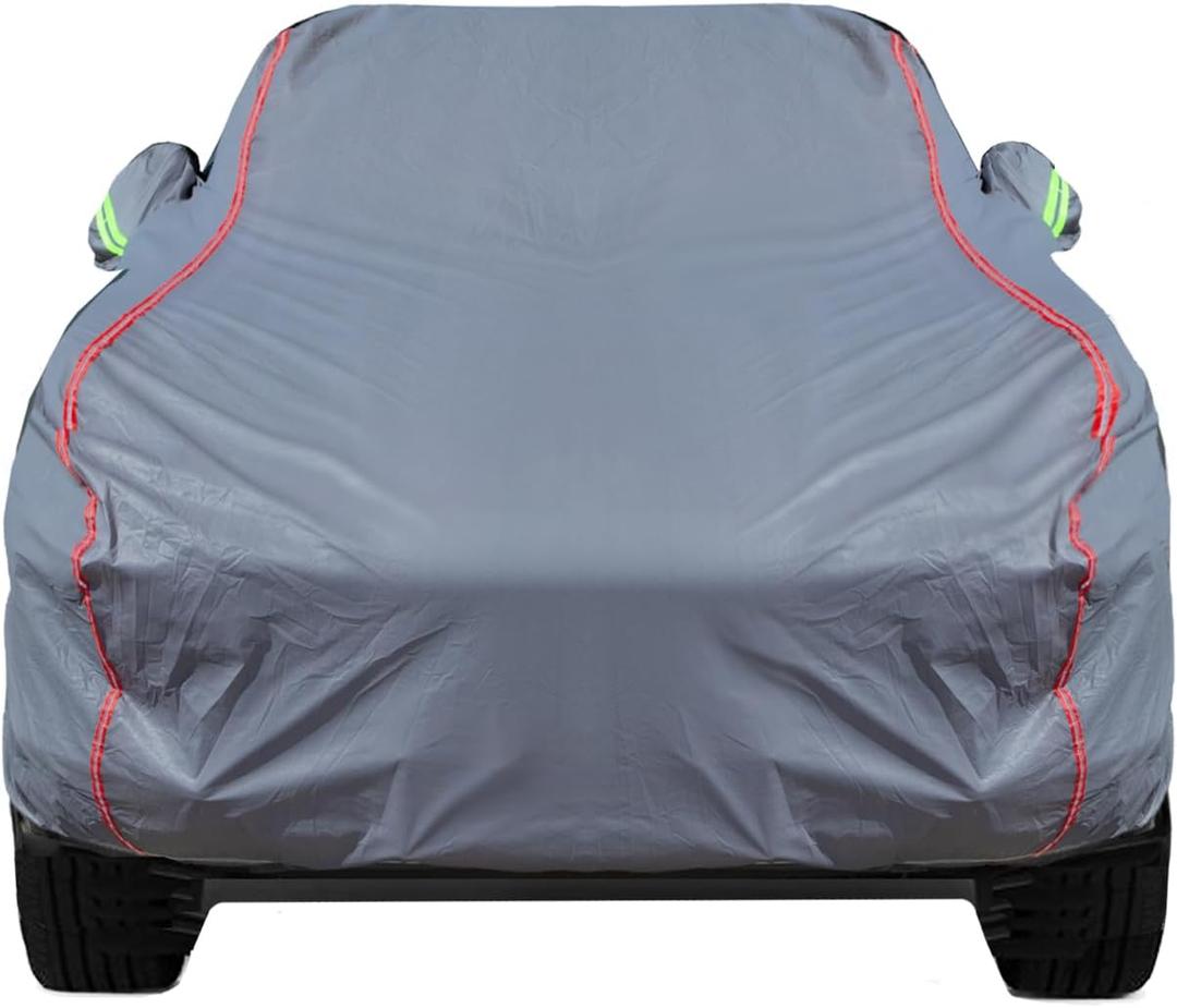 Breathable New Material, Waterproof Car Cover, Locks and Zipper Doors, Sunscreen Waterproof UV Prevention Snowproof Wind and Windproof,Suitable for Indoor Outdoor,for Pickup 180"-206",C6 (Gray)
