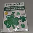 St Patricks Day Decorations - 180 PCS Shamrock Cutouts Pre-Cut Set | St Patricks Day Party Favors Supplies Accessories Decor for School Class - Spring Decor Shamrock Crafts Stickers for Bulletin Board