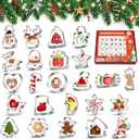 24 Pcs Christmas Cookie Cutter Set 3D Stainless Steel Christmas Tree Candy Snowflake Bell Biscuit Cutters DIY Chocolate Pastry Baking Mold for Holiday, Winter, Xmas Party