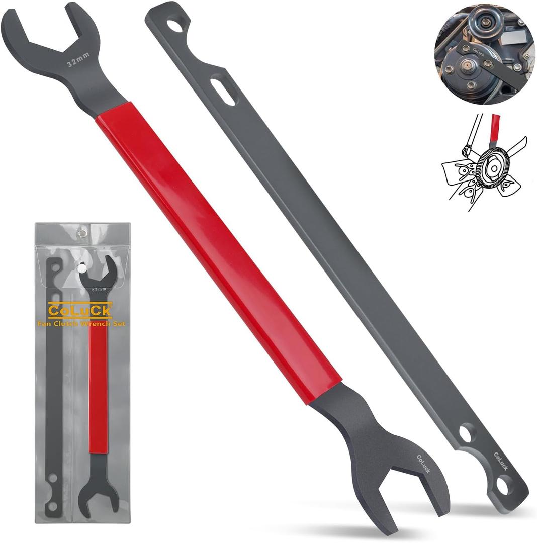 Fan Clutch Wrench Set,32mm & 36mm Clutch Fan Tool Wrench,Water Pump Pulley Holder Removal Tool For BMW, Ford, GM, dodge,Chevrolet,jeep Fan Clutch Removal Kit,Water Pump Holder