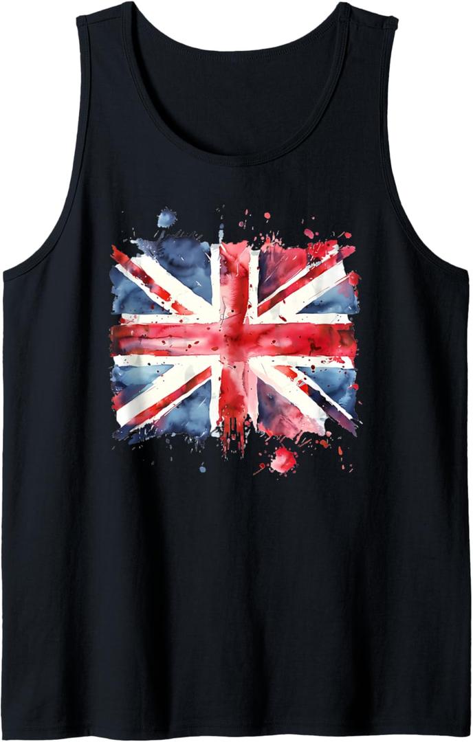 Union Jack Ink Style Art British Flag British Flag Britain Tank Top M