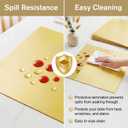 100 PCS Disposable Paper Placemats, GOH DODD 13" Thicken Mirrored Charger Plates Table Decoration Place Mats for Dinning Kitchen Bridal Shower Baby Shower Banquet Birthday Party Wedding, Square, Gold