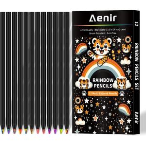 4 x Easter Basket Stuffers, Art Supplies,12 Colors Rainbow Pencils, Multi Colored Pencils Set for Adult Coloring, Easter Basket Stuffers for Teens, Professional Art Supplies for Artists.