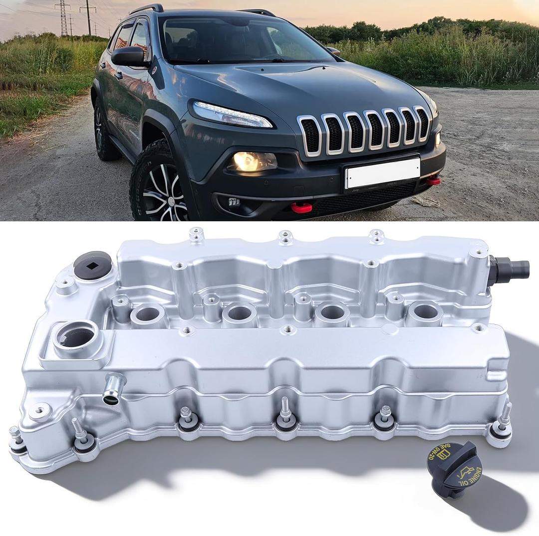 Aluminum Engine Valve Cover w/Gasket 05047517AL for Jeep Cherokee 2014-2017