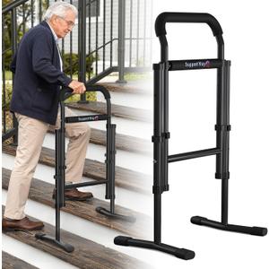 Upgrade 2-in-1 Assist Cane for Seniors, Both Stair Assist Cane and Standing Aid for Couch, Widening Anti Slip Base, Adjustable Height, Ultra Sturdy Bracket for Steps, Bathroom, Bedside (Extra Large)