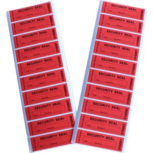 100pcs 100% Total Transfer Tamper Evident Security Stickers/Labels/Seals (Red, 1 x 3.35 Inches, Serial Numbers)