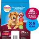 Kibbles 'n Bits Bistro Dry Dog Food, Oven Roasted Beef, Spring Vegetable & Apple Flavors for Adult Dogs, 3.5 lb. Bag, 4 Count (EXP 10/01/26)