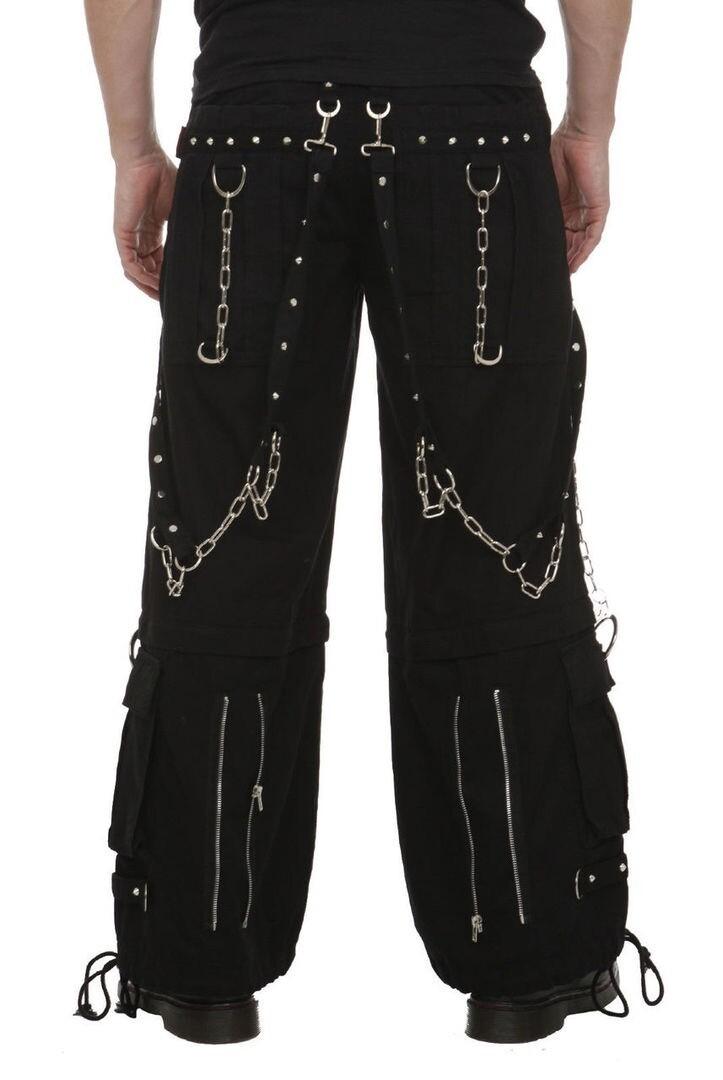GSGGIG Men's Techwear Hiphop Streetwear Rock Punk Gothic Pants Sport Riding Casual Harem Track Cargo Pants SK014Y Black 34